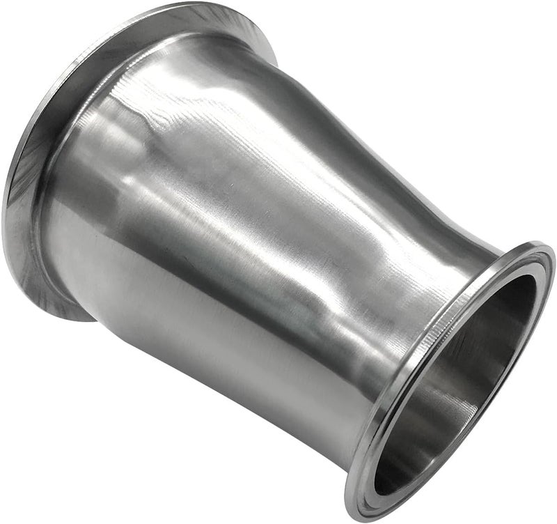 Fitvell Sanitary Fitting Reducer Fitting Stainless Steel Tri Clamp Ferrule Style 4" Tube OD to 3" Tube OD - Image 4
